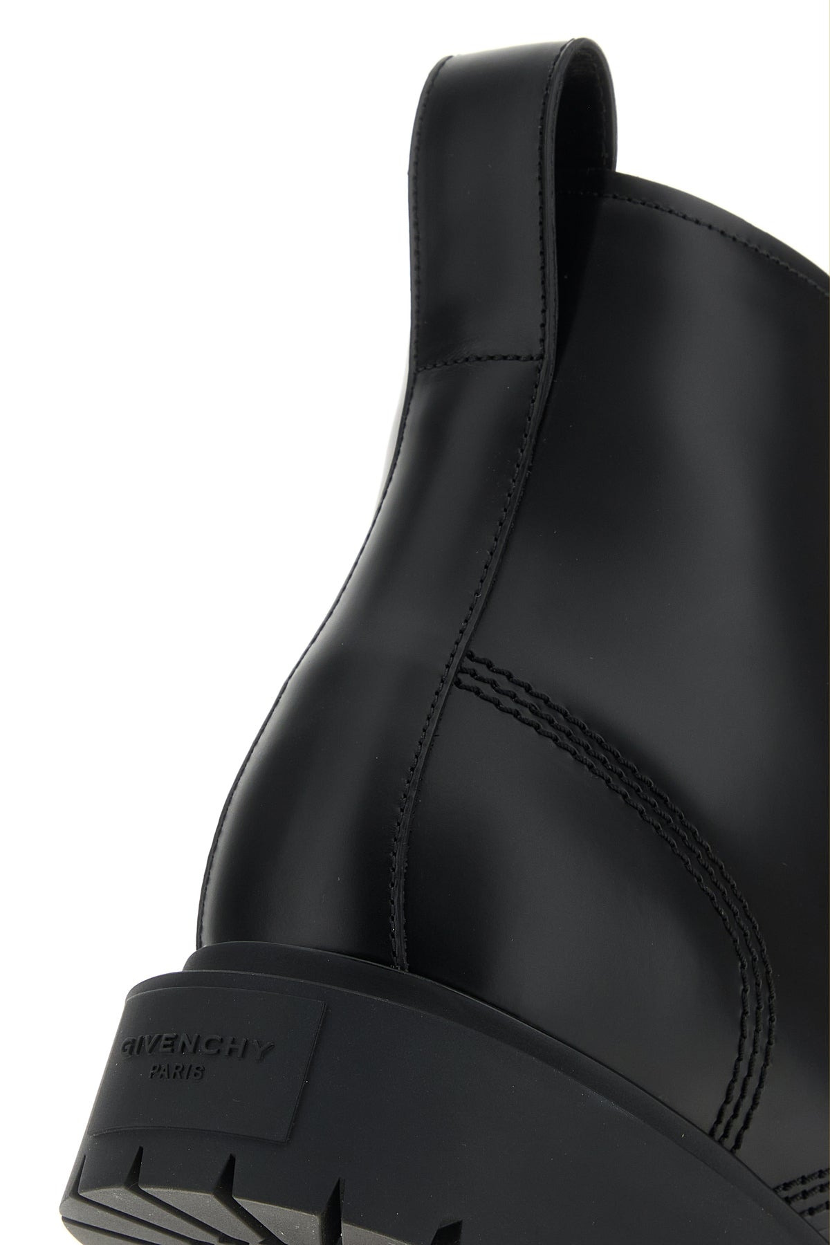 Black leather ankle boots - 4