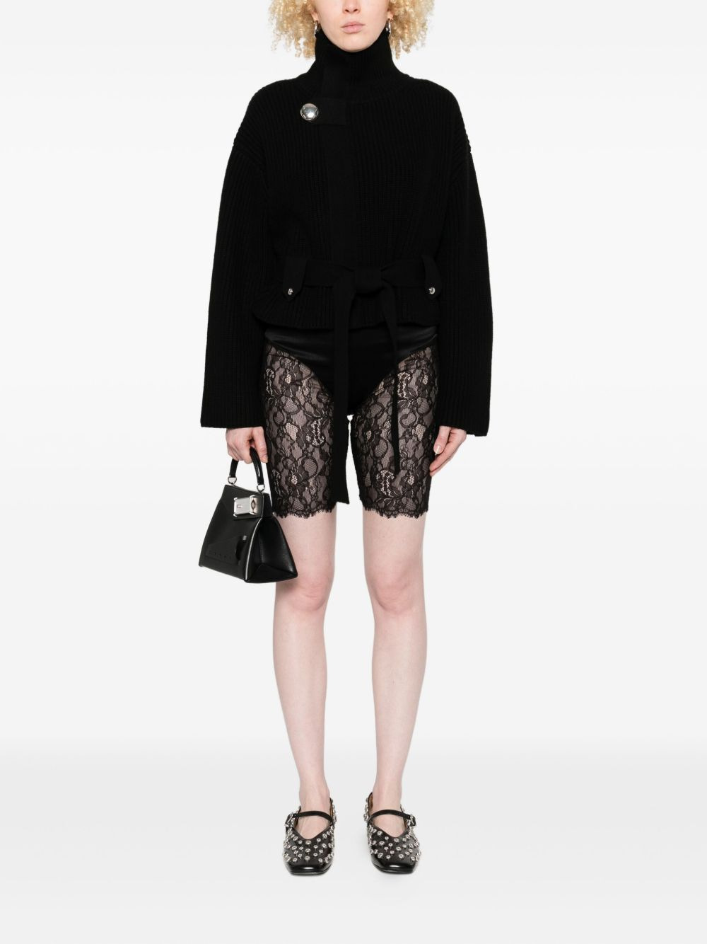lace-panelled shorts - 2