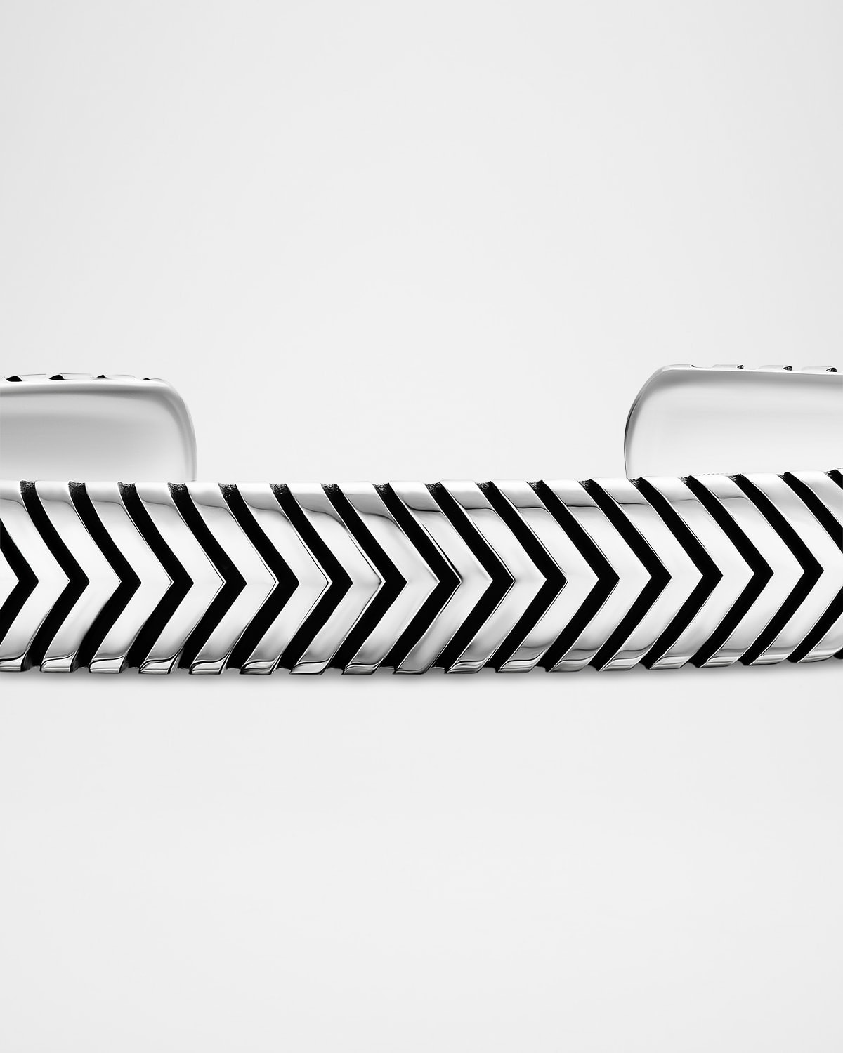 Men's Chevron Cuff Bracelet in Silver, 8mm - 4