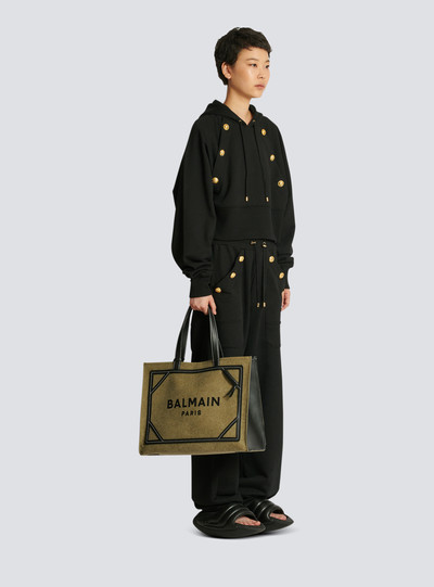 Balmain B-Army 42 canvas tote bag with leather details outlook