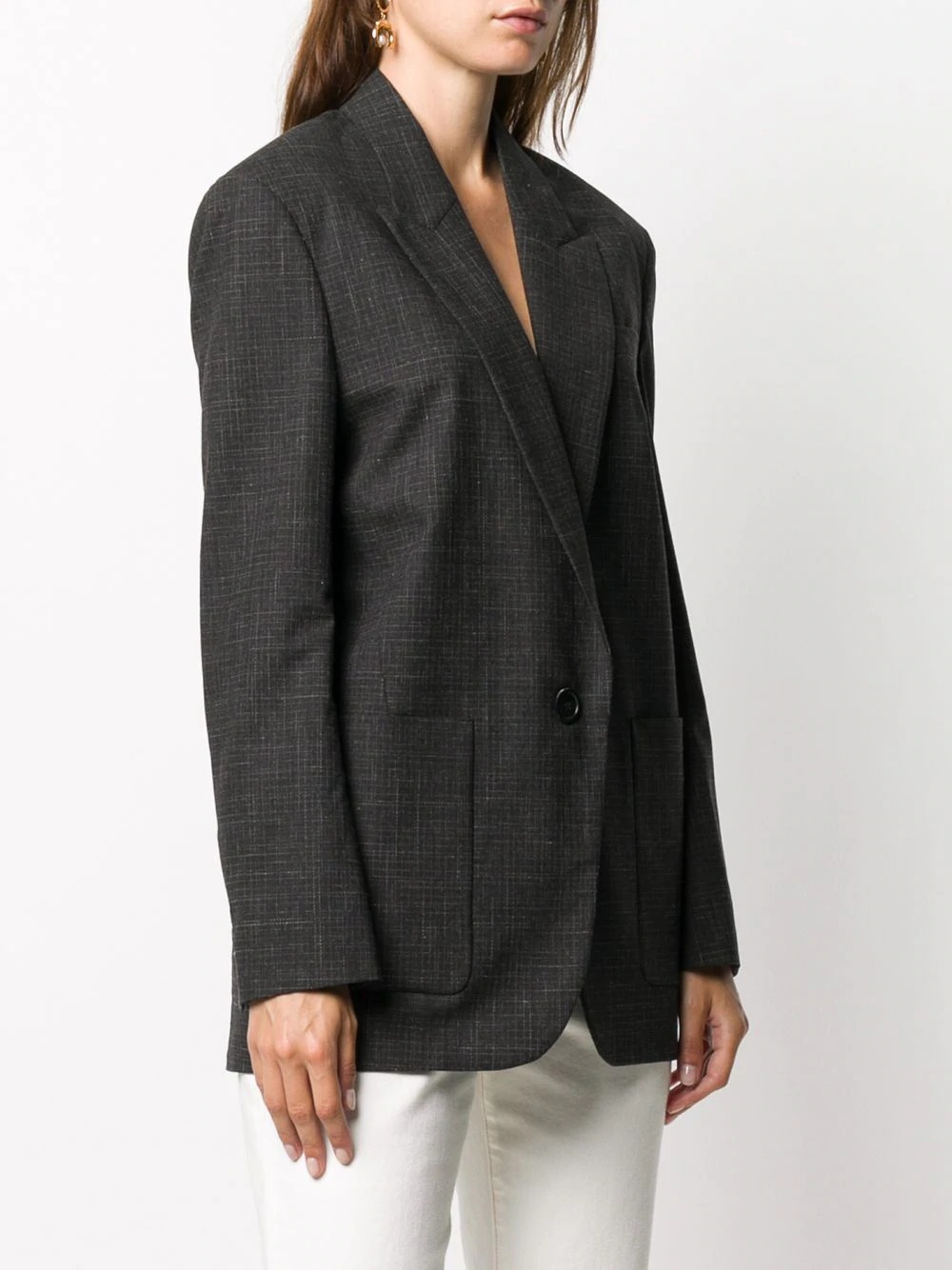 oversized check patterned blazer - 3