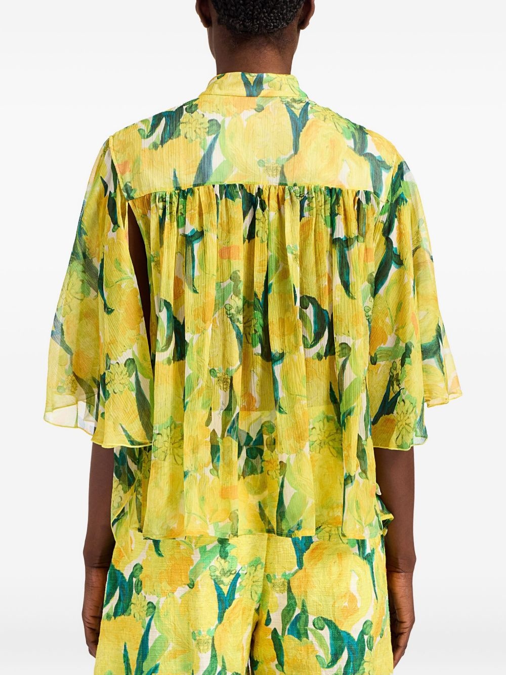 lemon-print blouse - 3
