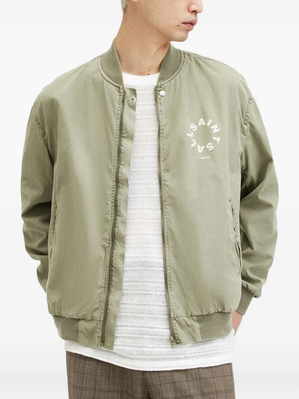 circular-logo bomber jacket - 1