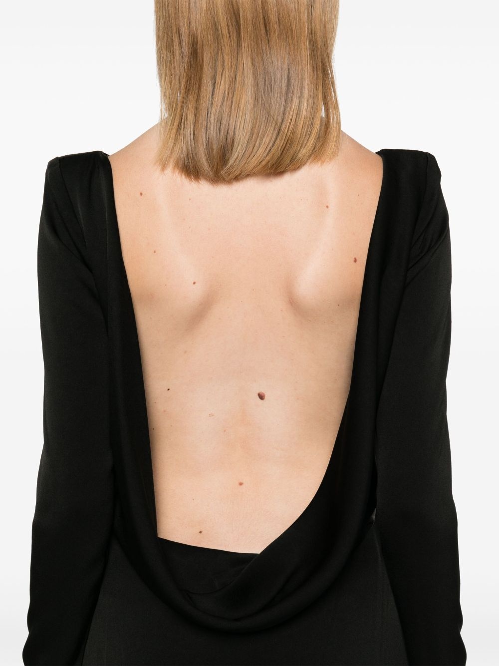 open-back satin gown - 5