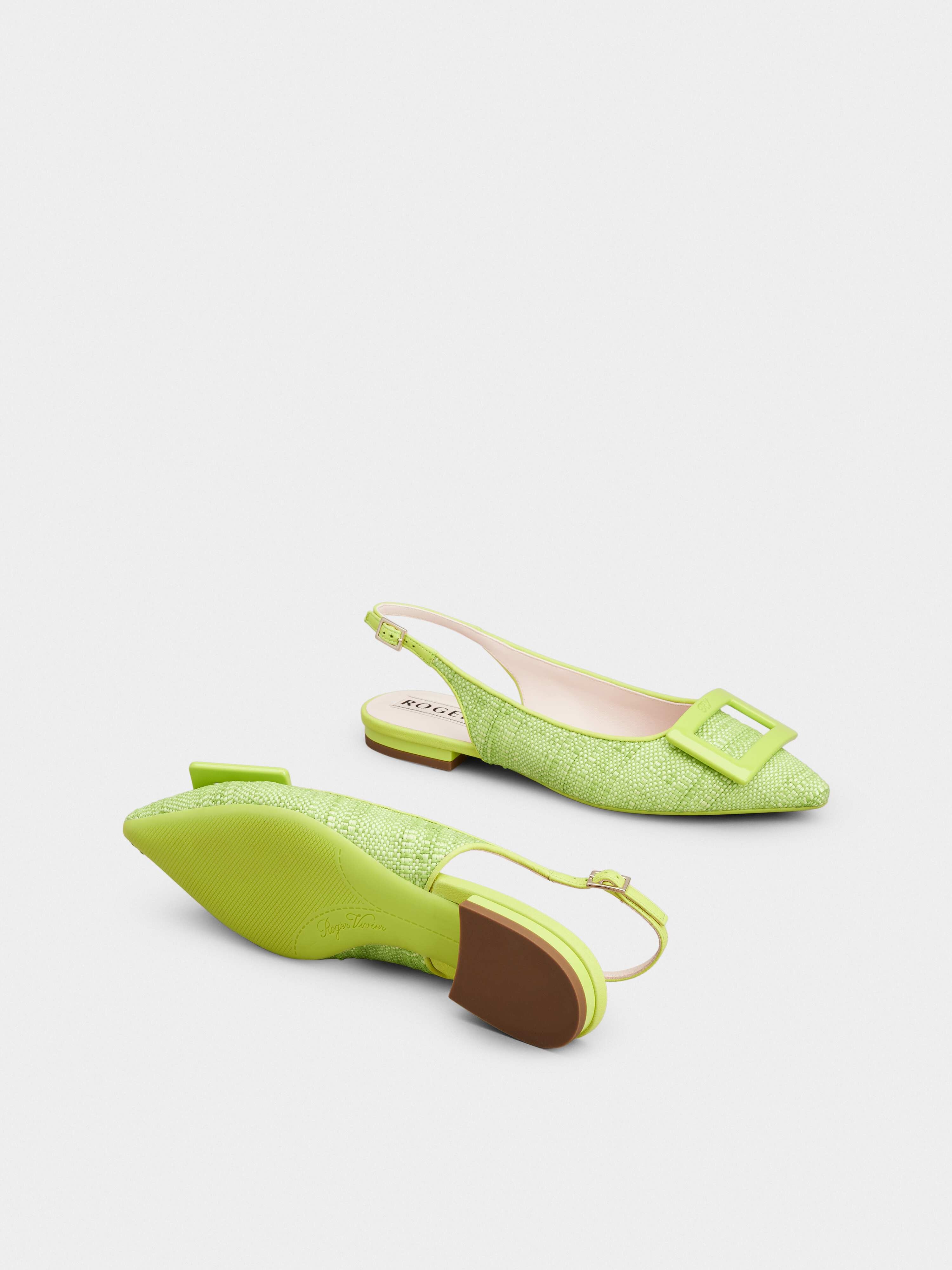 Gommettine Lacuqered Buckle Slingback Piping Ballerinas in Fabric - 6