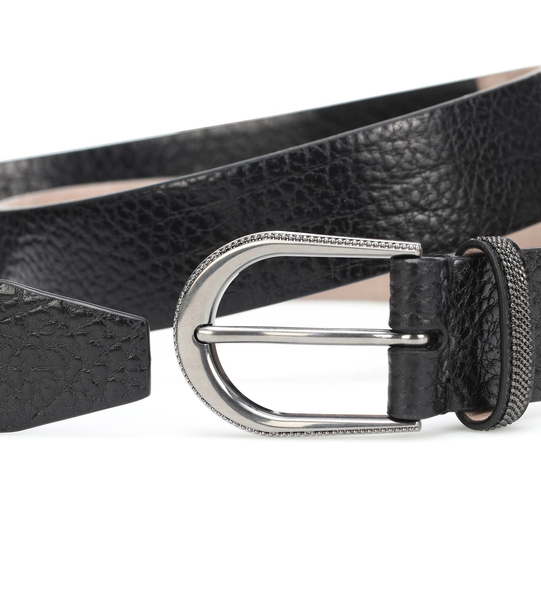 Embellished leather belt - 3