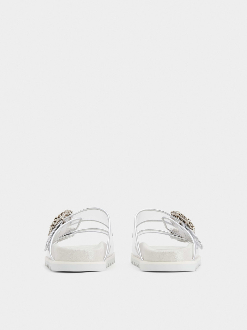 Slidy Viv' Strass Buckle Mules in PVC 5