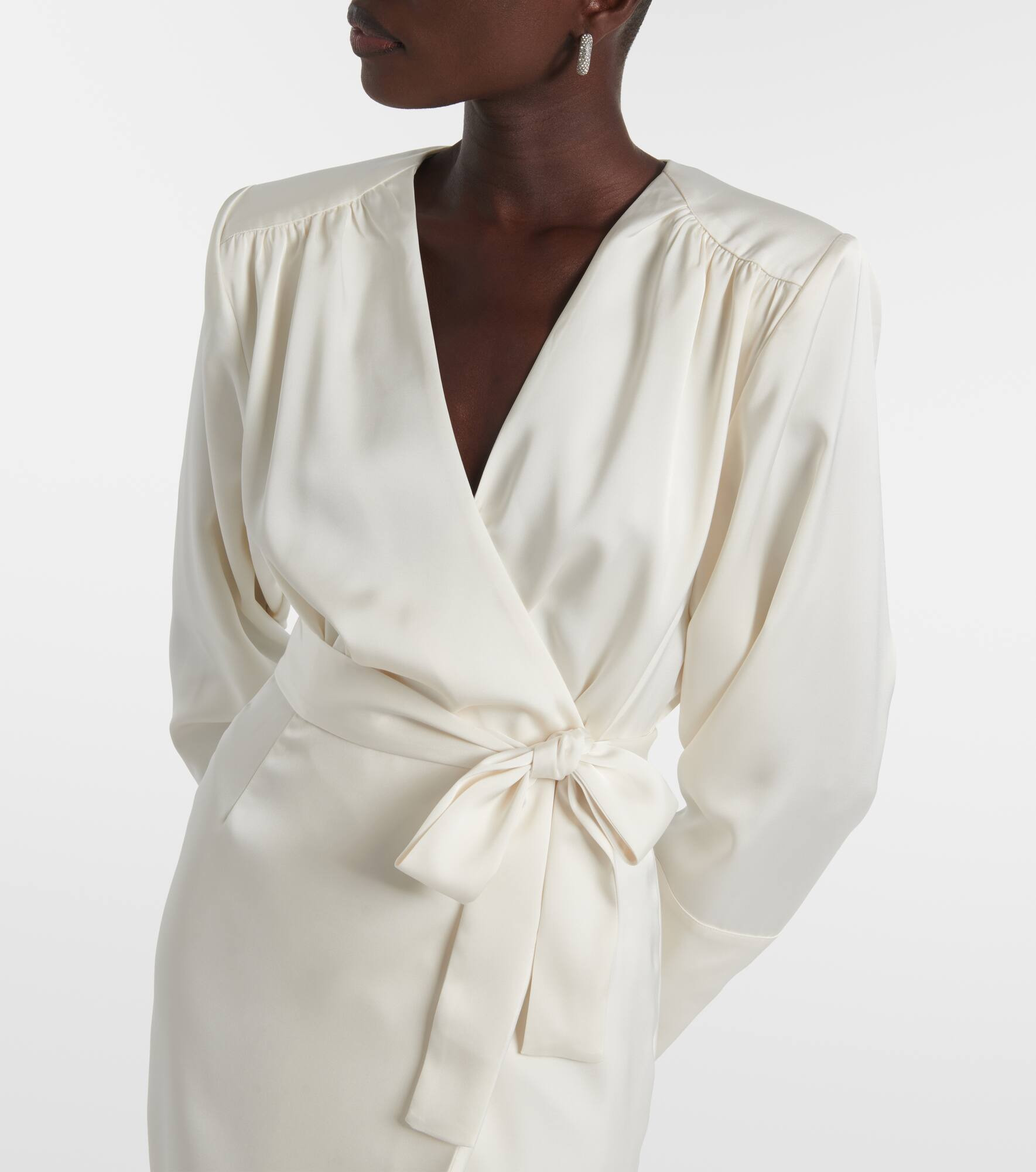 Satin wrap dress - 4