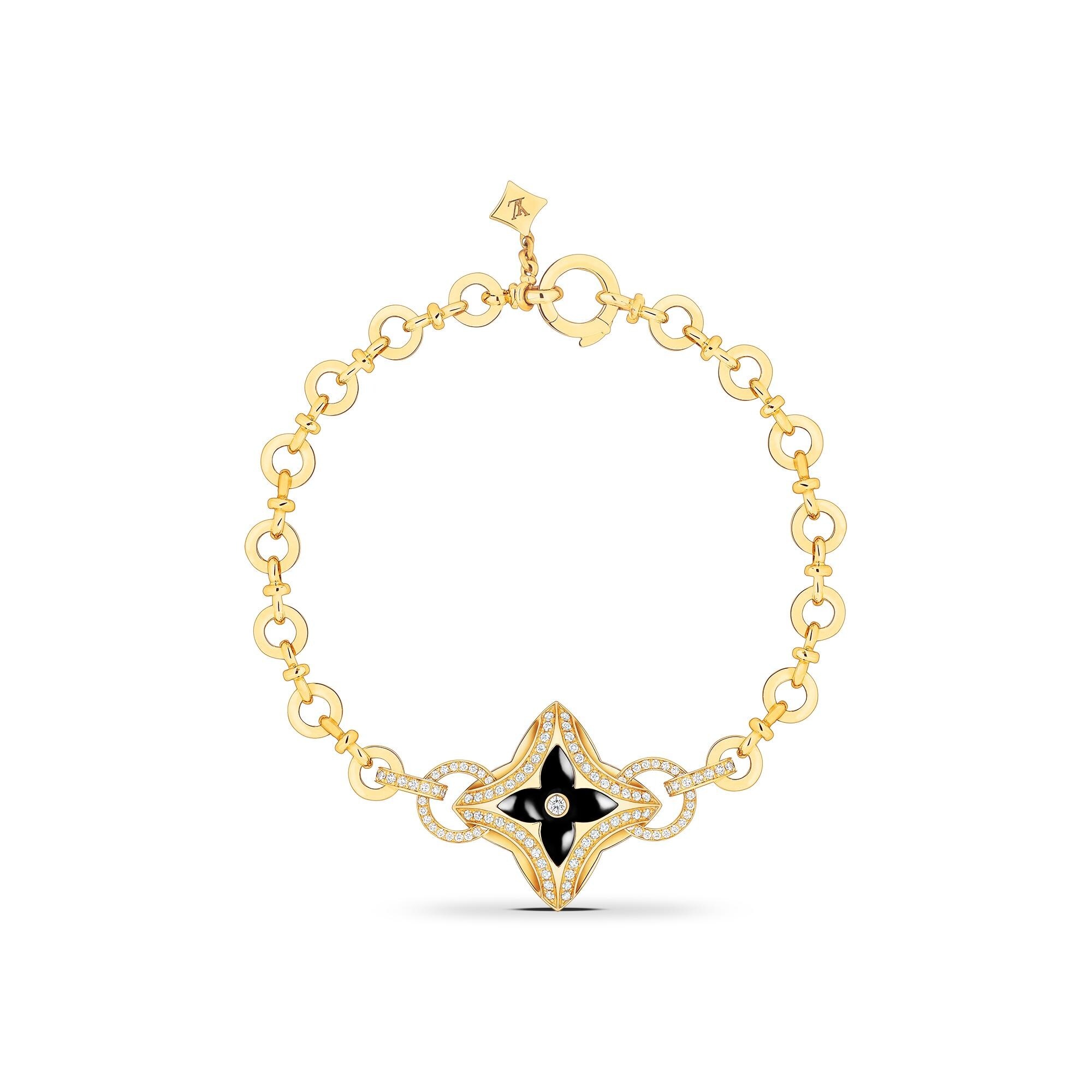 Ever Blossom Bracelet, Yellow Gold, Onyx & Diamonds - 1