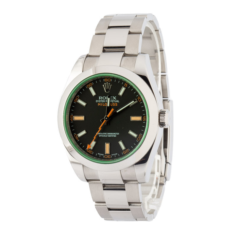 Pre-owned Rolex Milgauss Green Anniversary 116400V - 2