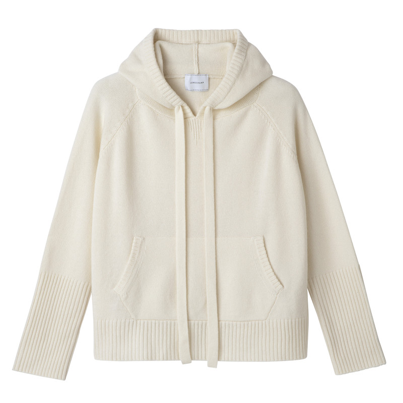 Hoodie jumper Ecru - Knit 1