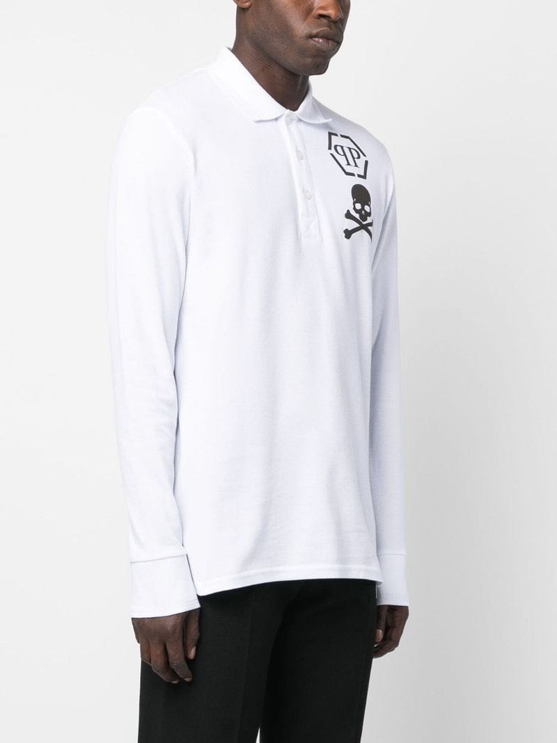 logo-print long-sleeved polo shirt 3