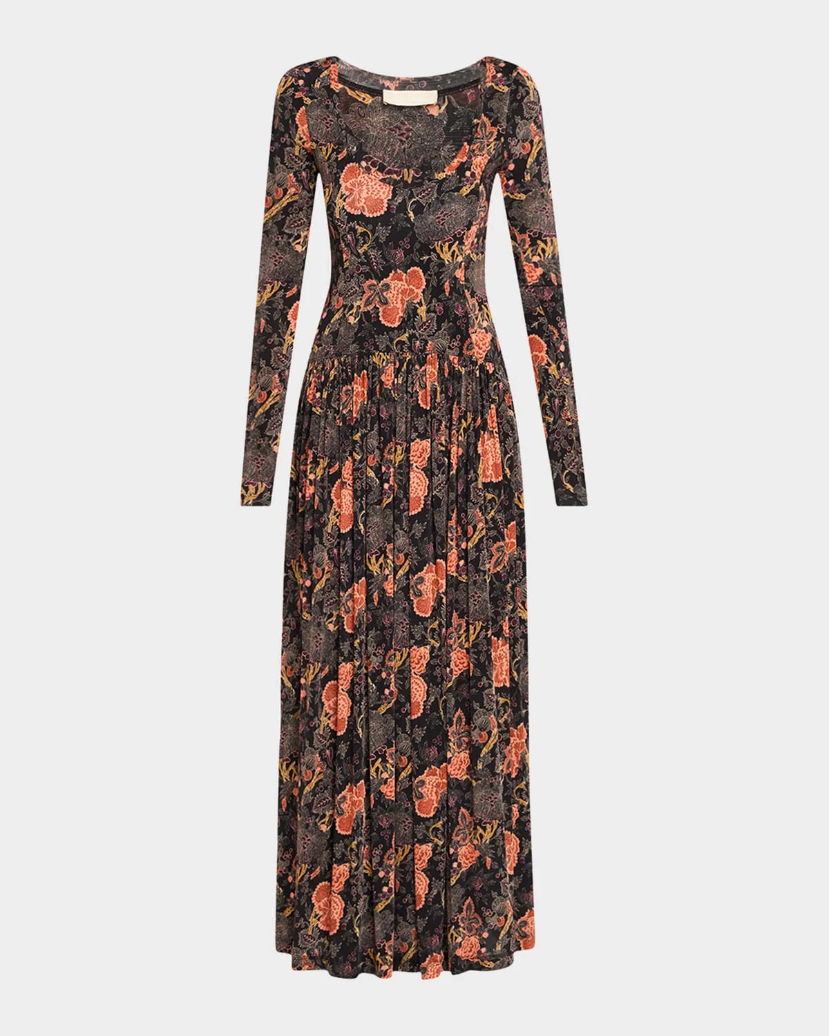 Amal Printed Long-Sleeve Jersey Maxi Dress - 1