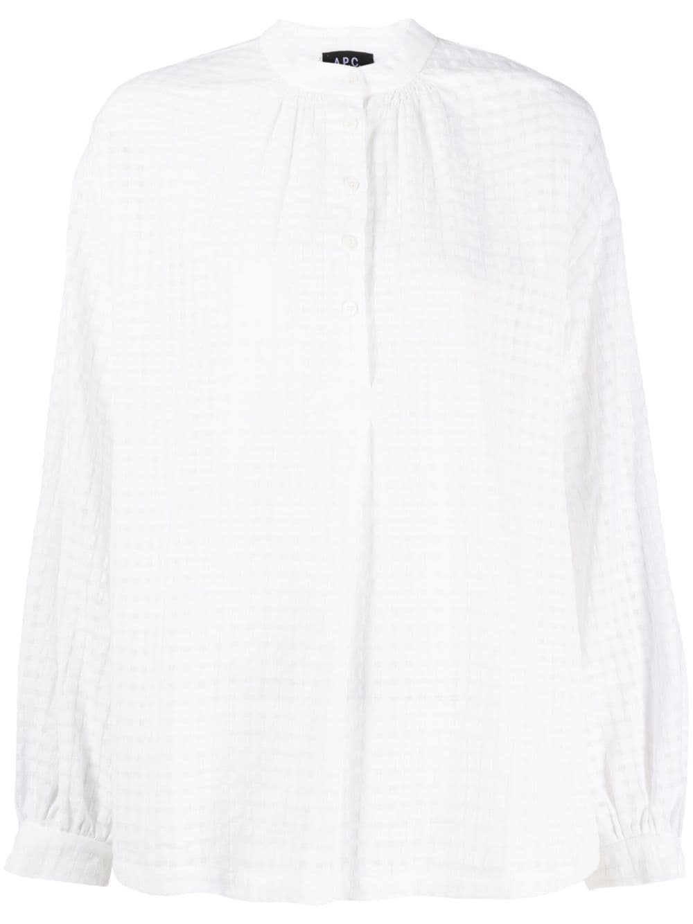 Flora tartan-check cotton blouse - 1