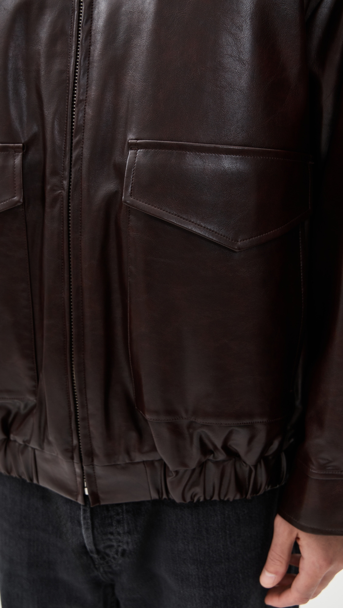 Faux Leather Sports Jacket - 6