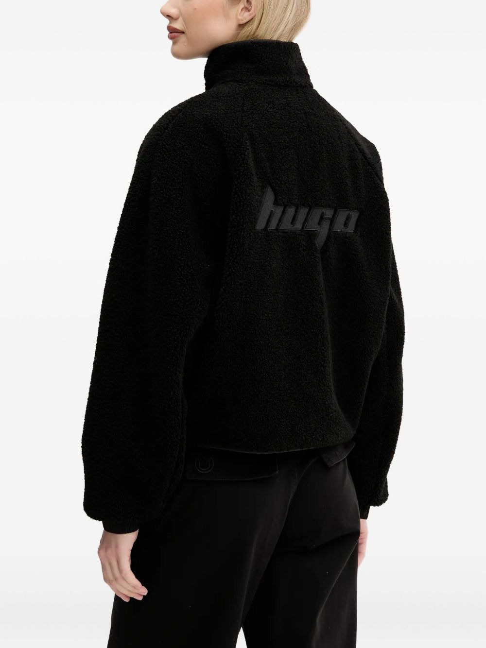 fleece panelled jacket - 3