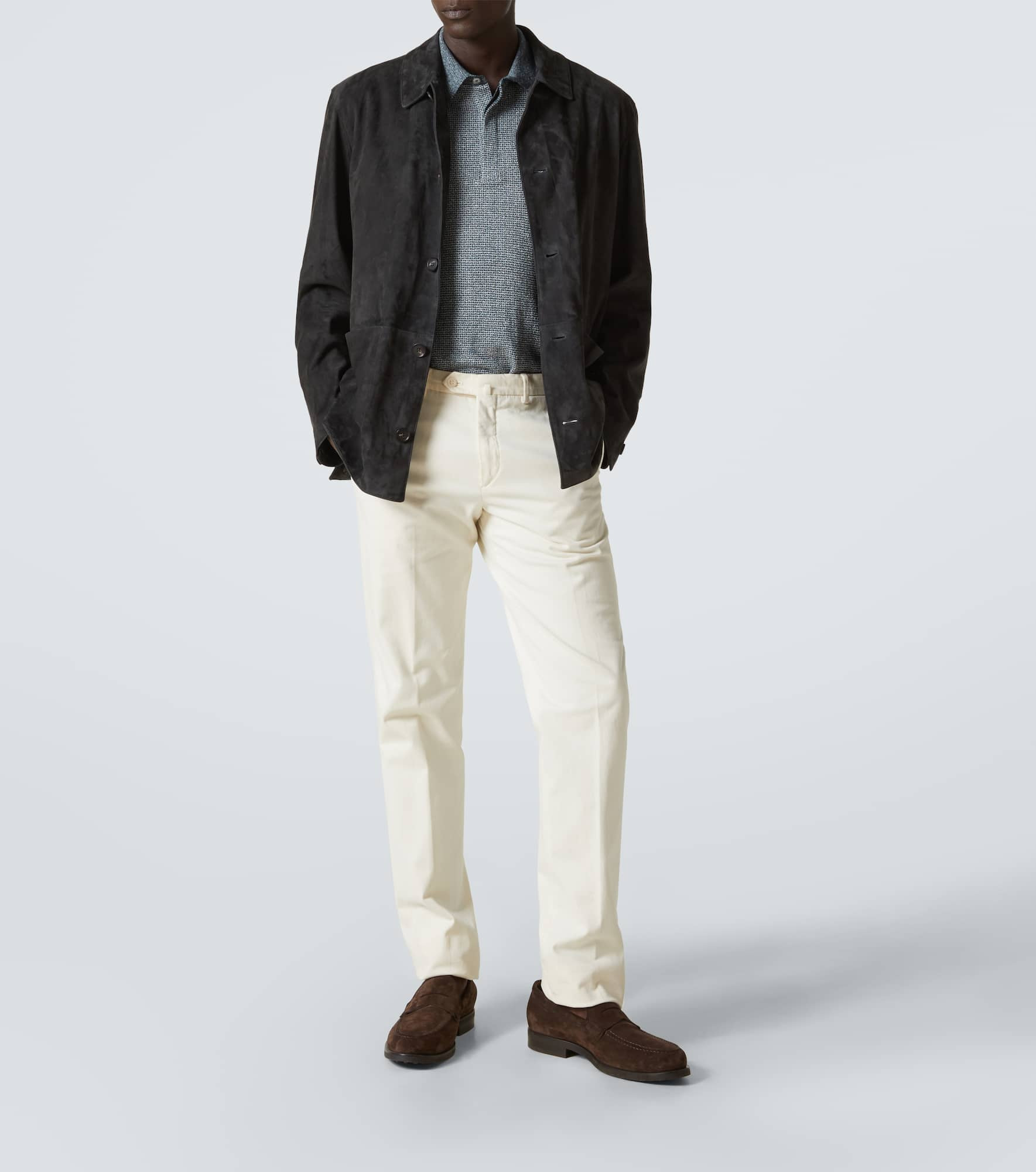 Cotton, linen, and silk polo shirt - 2