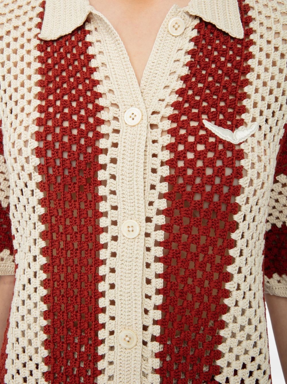 crochet-knit cardigan - 5