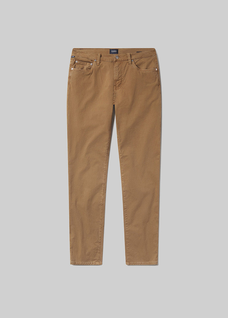 London Tapered Slim Stretch Twill In Dark Khaki 1