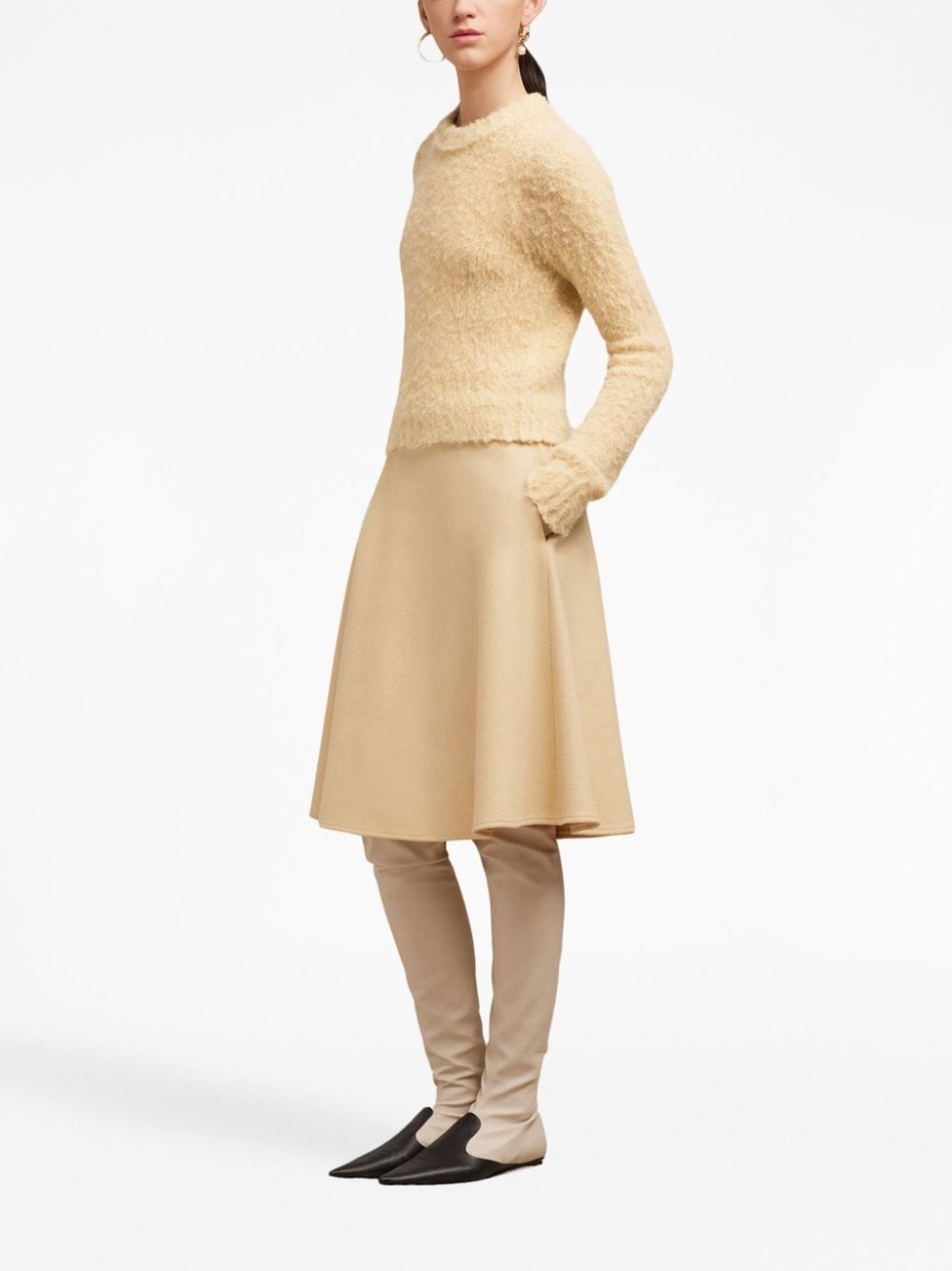 crew-neck brushed jumper - 2
