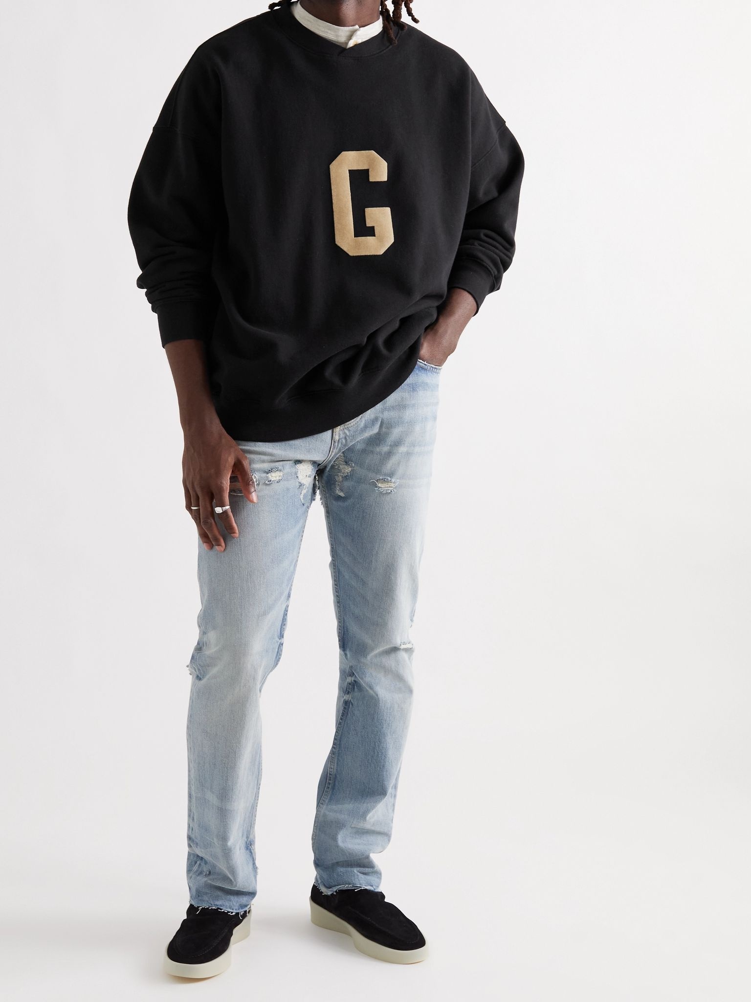 Oversized Flocked Cotton-Jersey Sweatshirt - 2