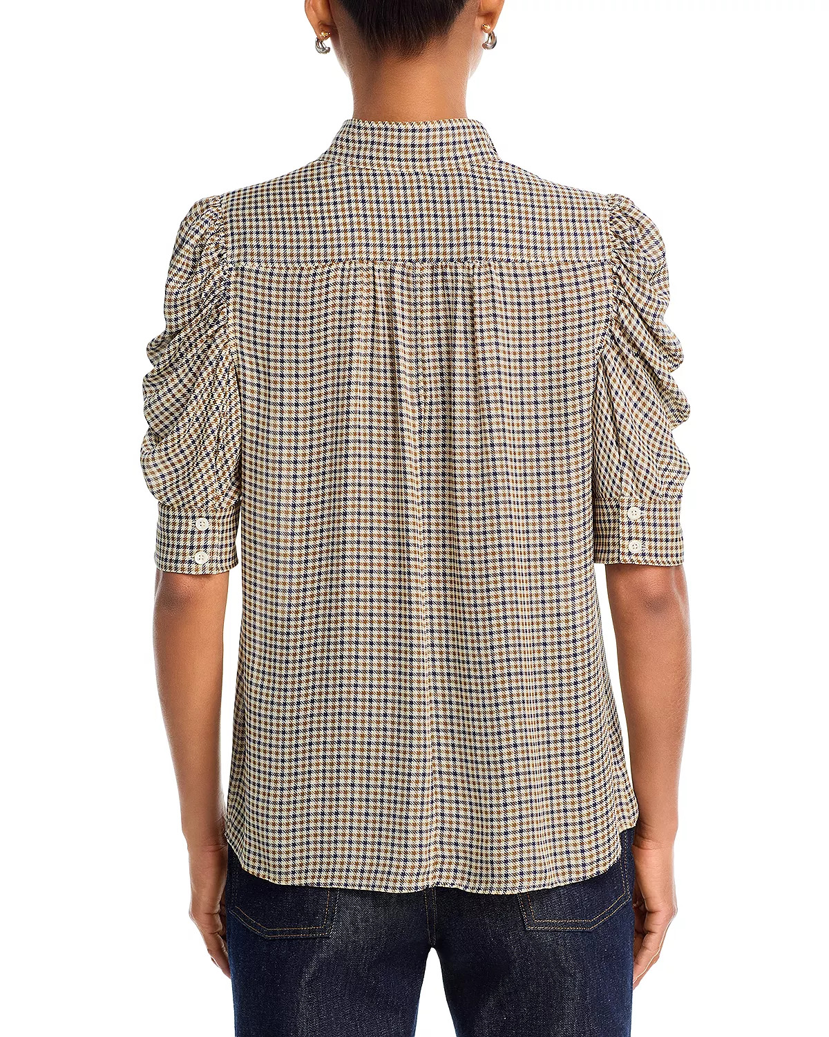 The Houndstooth Gillian Silk Top - 3