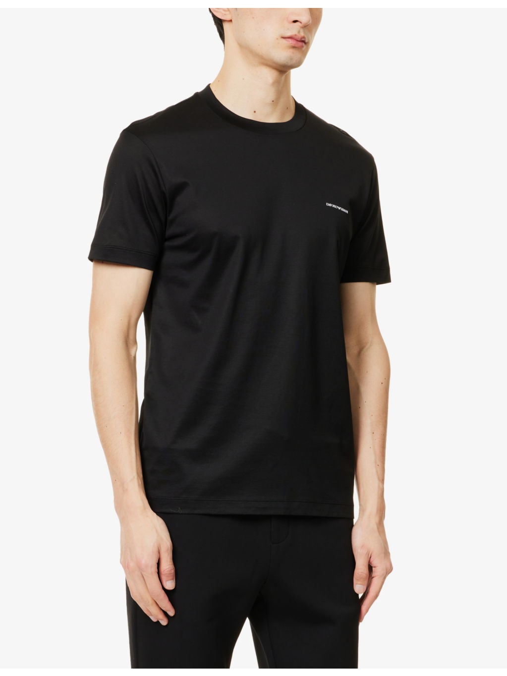 Brand-print short-sleeve woven-blend T-shirt - 3