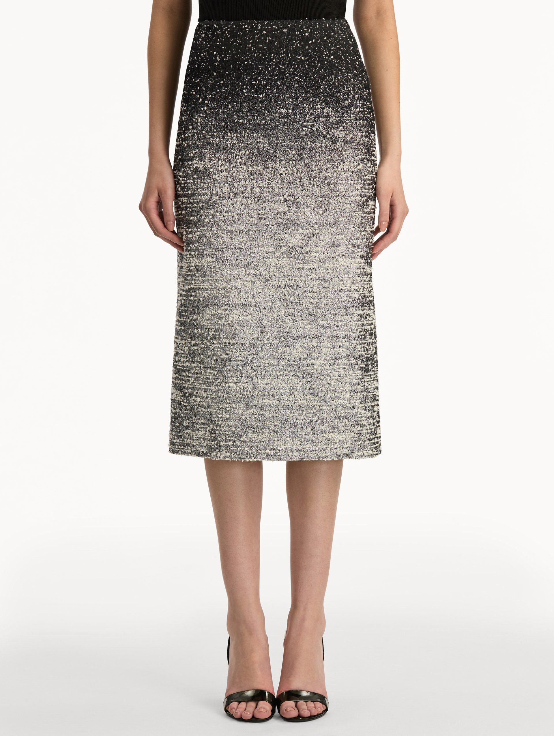 OMBRÉ LUREX BOUCLÉ JACQUARD SKIRT - 4