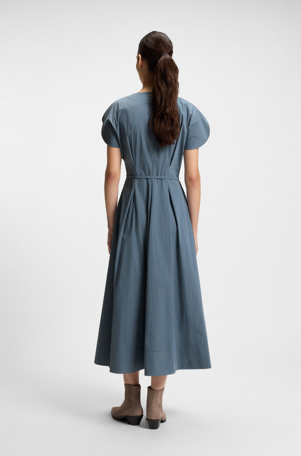 DRESS WITH BUCKLED BELT - 4
