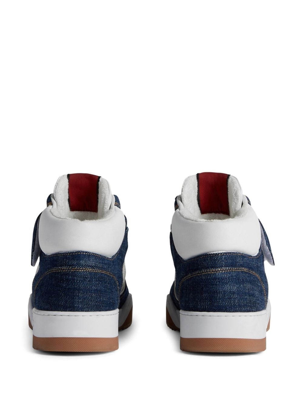 panelled denim sneakers - 3