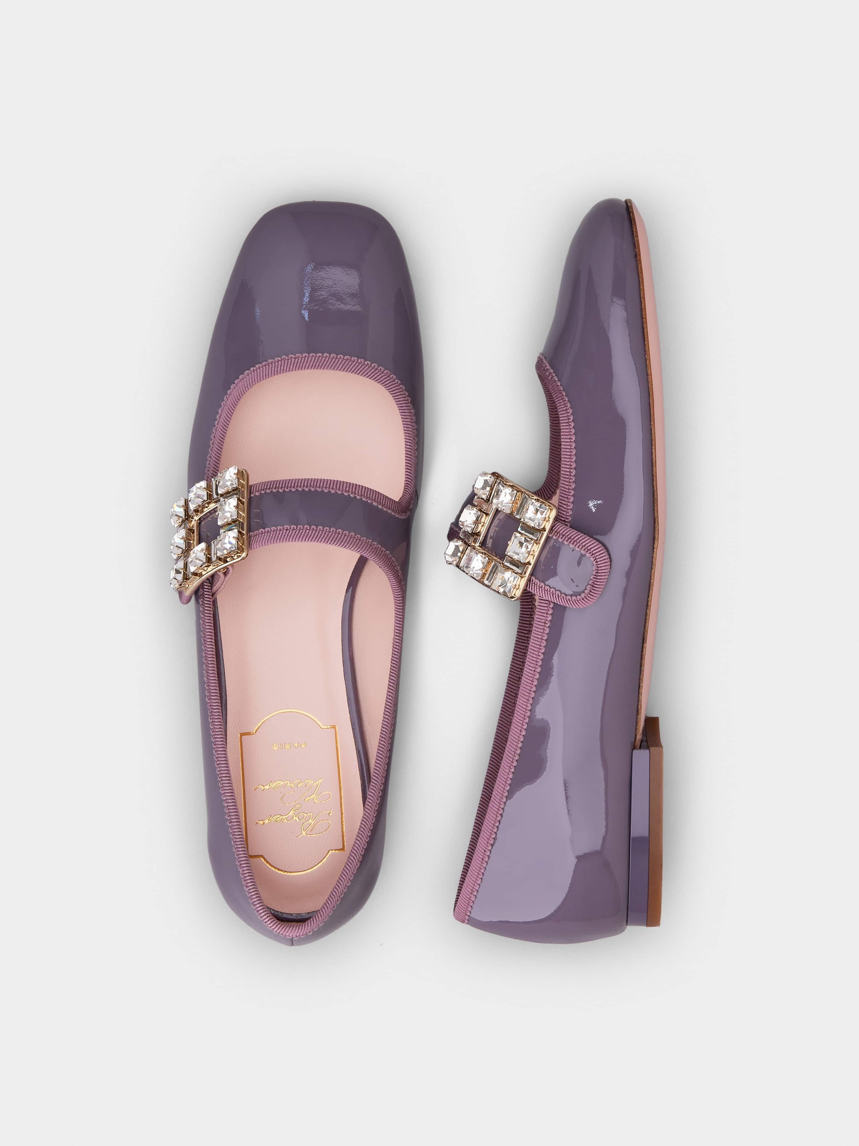 Très Vivier Strass Buckle Babies Ballerinas in Patent Leather - 4