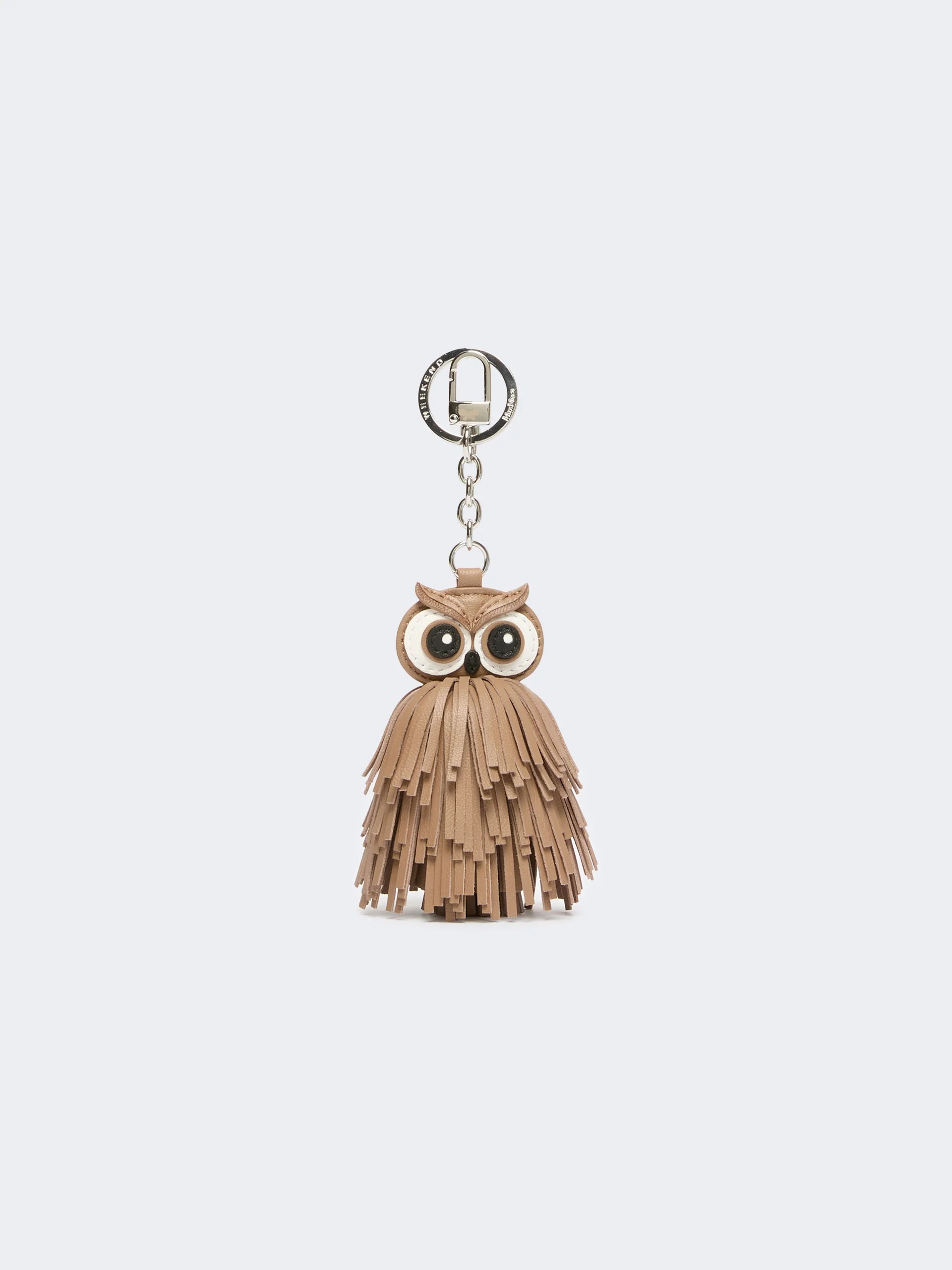 GIGANTE Nappa leather keyring with fringes - TURTLEDOVE - 1