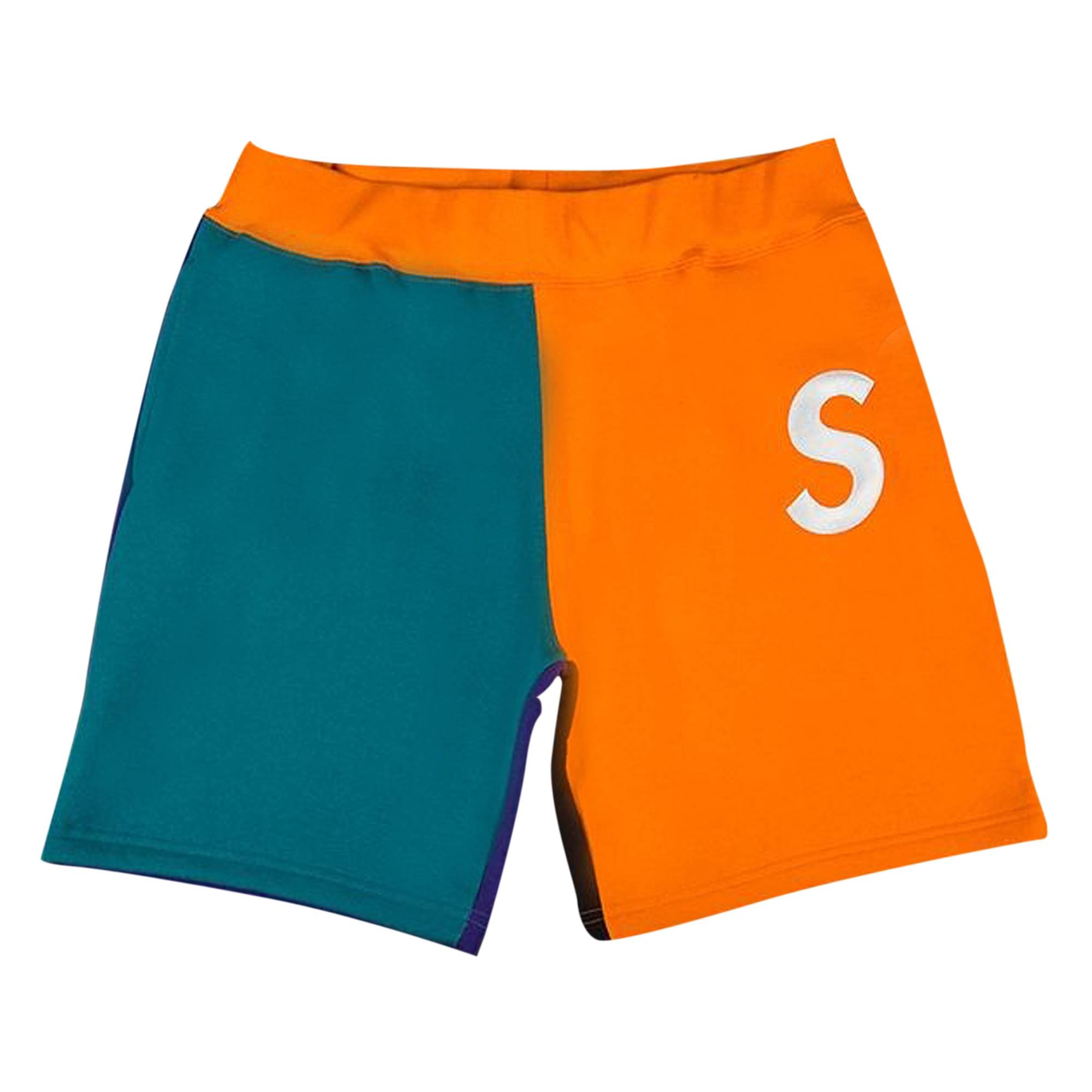 Supreme S Logo Colorblocked Sweatshort 'Orange' - 1