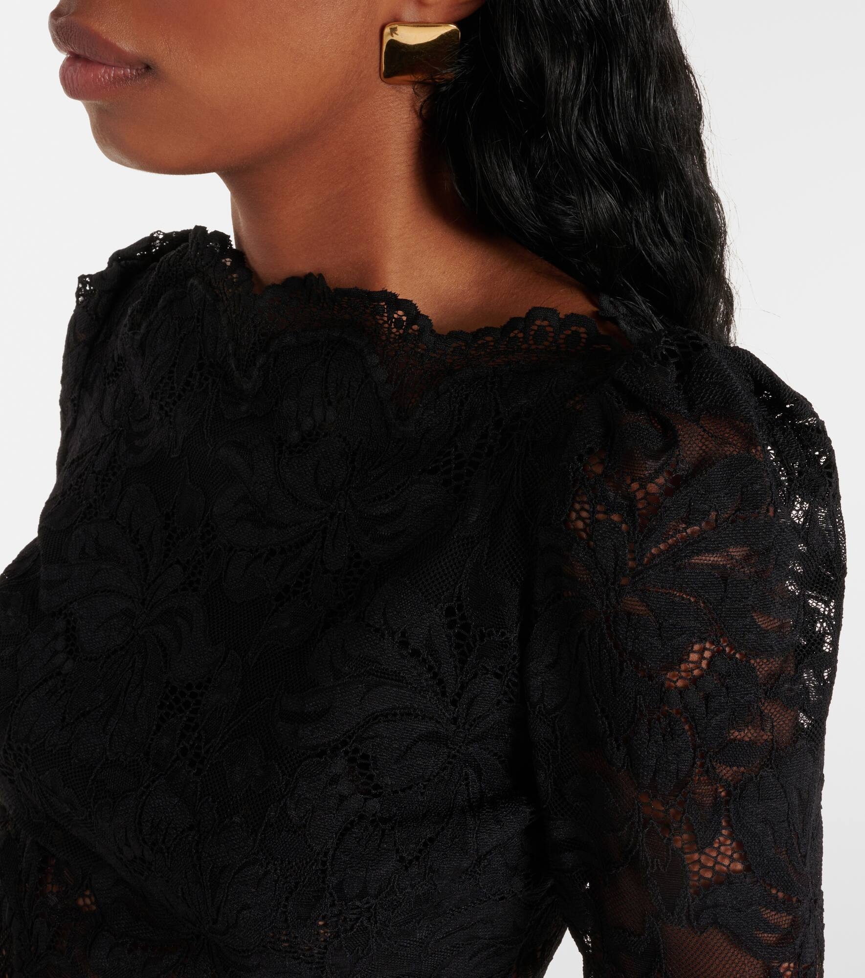 Floral lace crop top - 4
