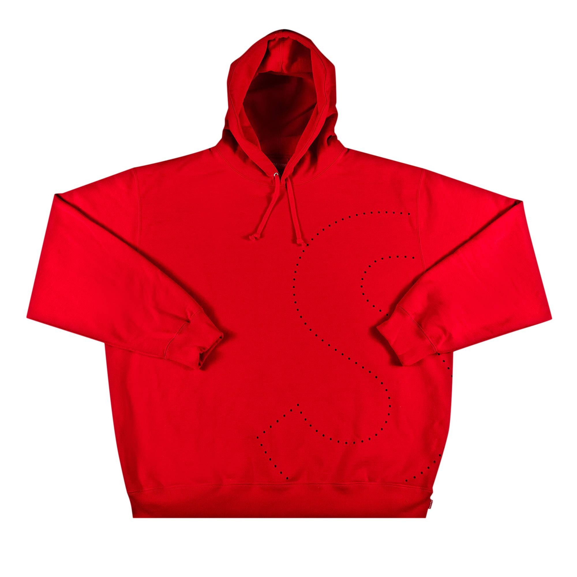 Supreme Laser Cut S Logo Hooded Sweatshirt 'Red' - 1
