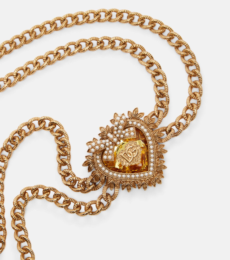 DG faux pearl-embellished chain belt 3