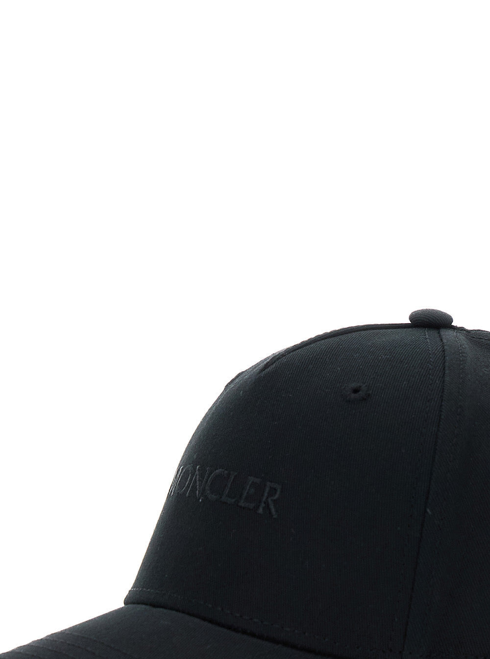 Moncler Women Black Baseball Cap With Tone On Tone Logo Print In Cotton Woman - 3
