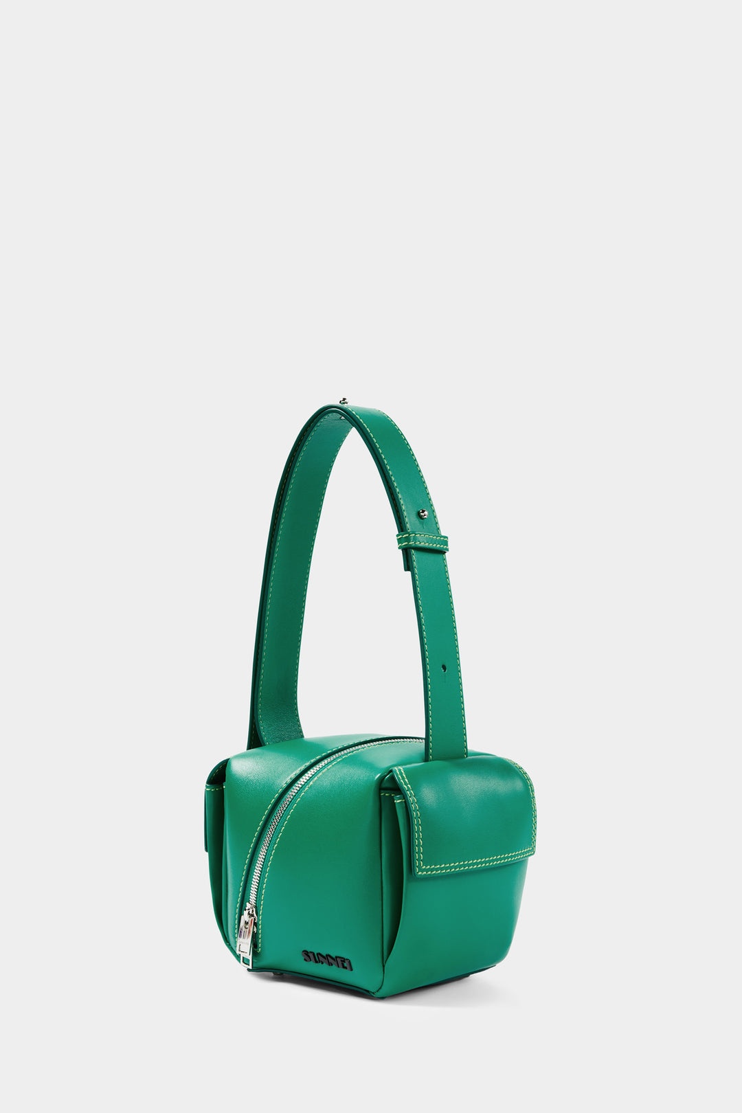 Sunnei Lacubetto leather shoulder bag - Blue