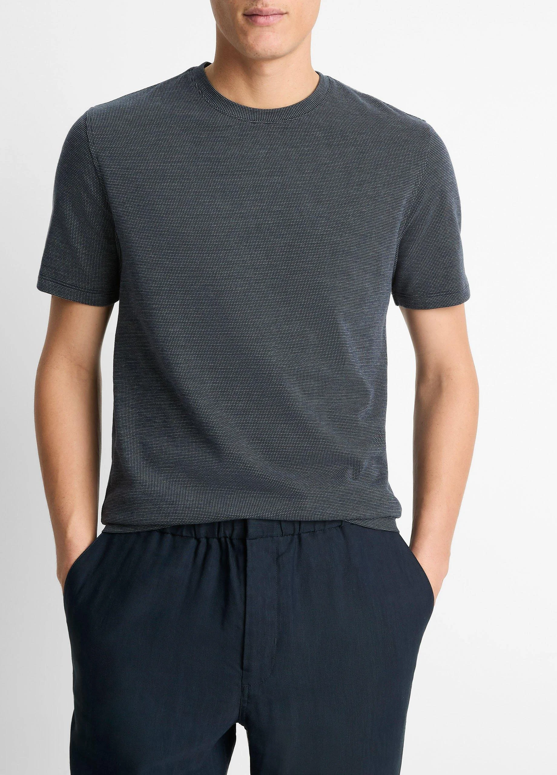 Birdseye Jacquard Pima Cotton T-Shirt - 1