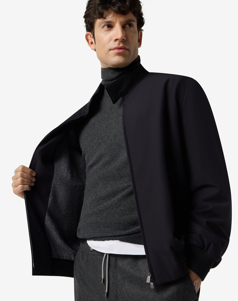 Black stretch technical fabric bomber jacket 4