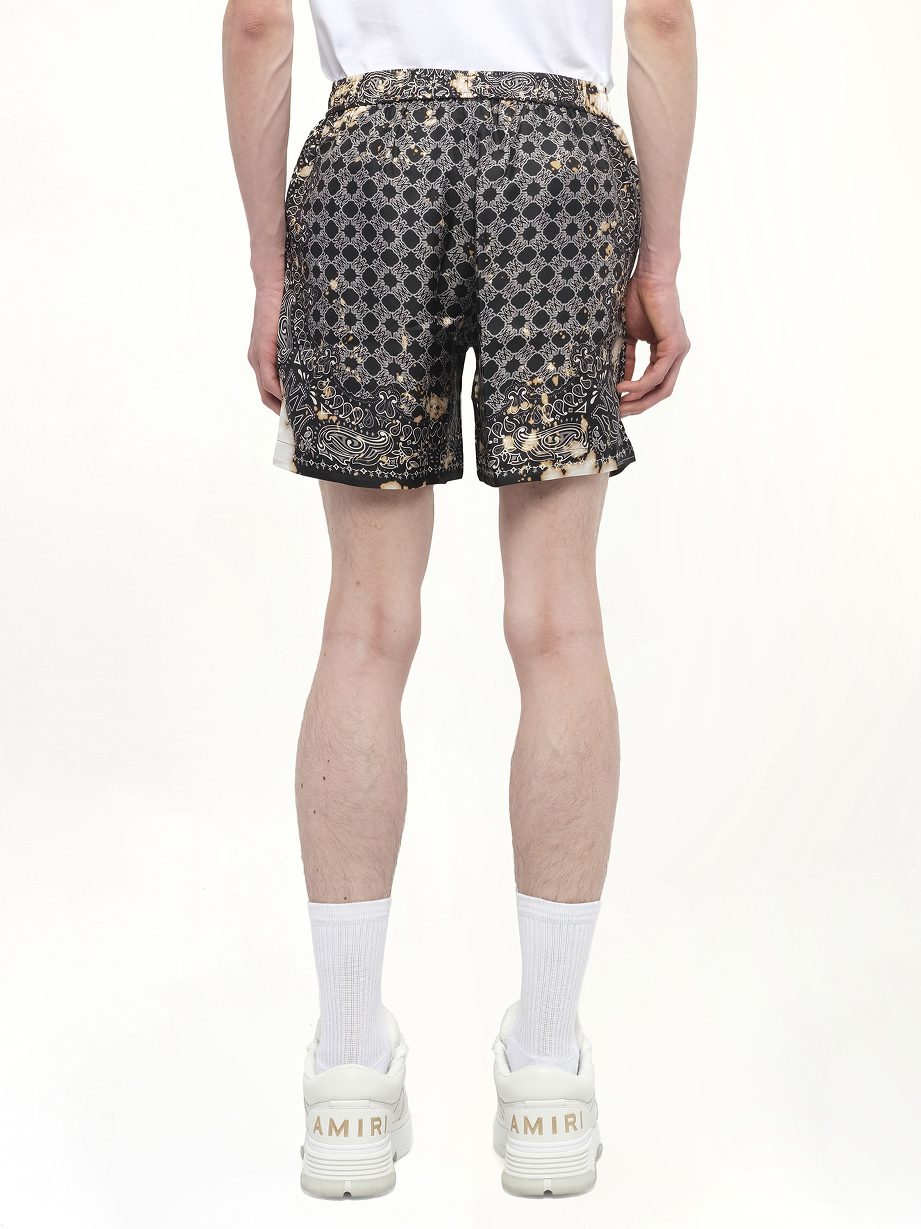 Bleach Bandana Silk Shorts in Black - 6