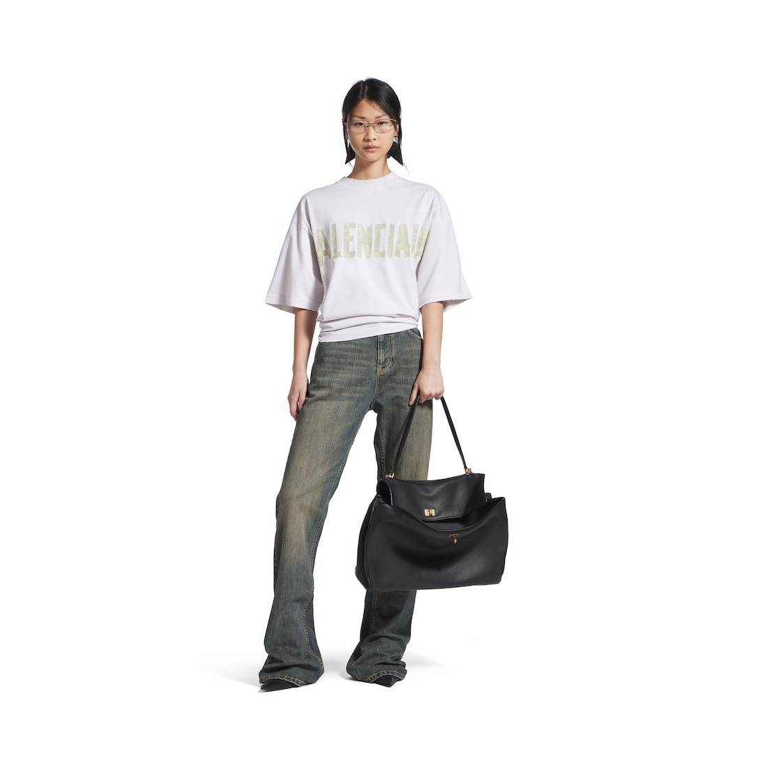 Tape Type T-shirt Medium Fit in White - 4