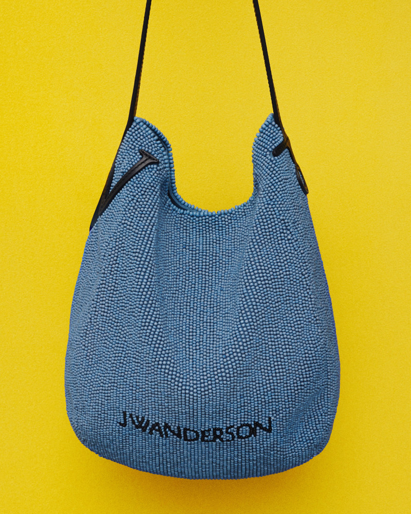 SMALL BEADED BULB BAG IN BLUE 6