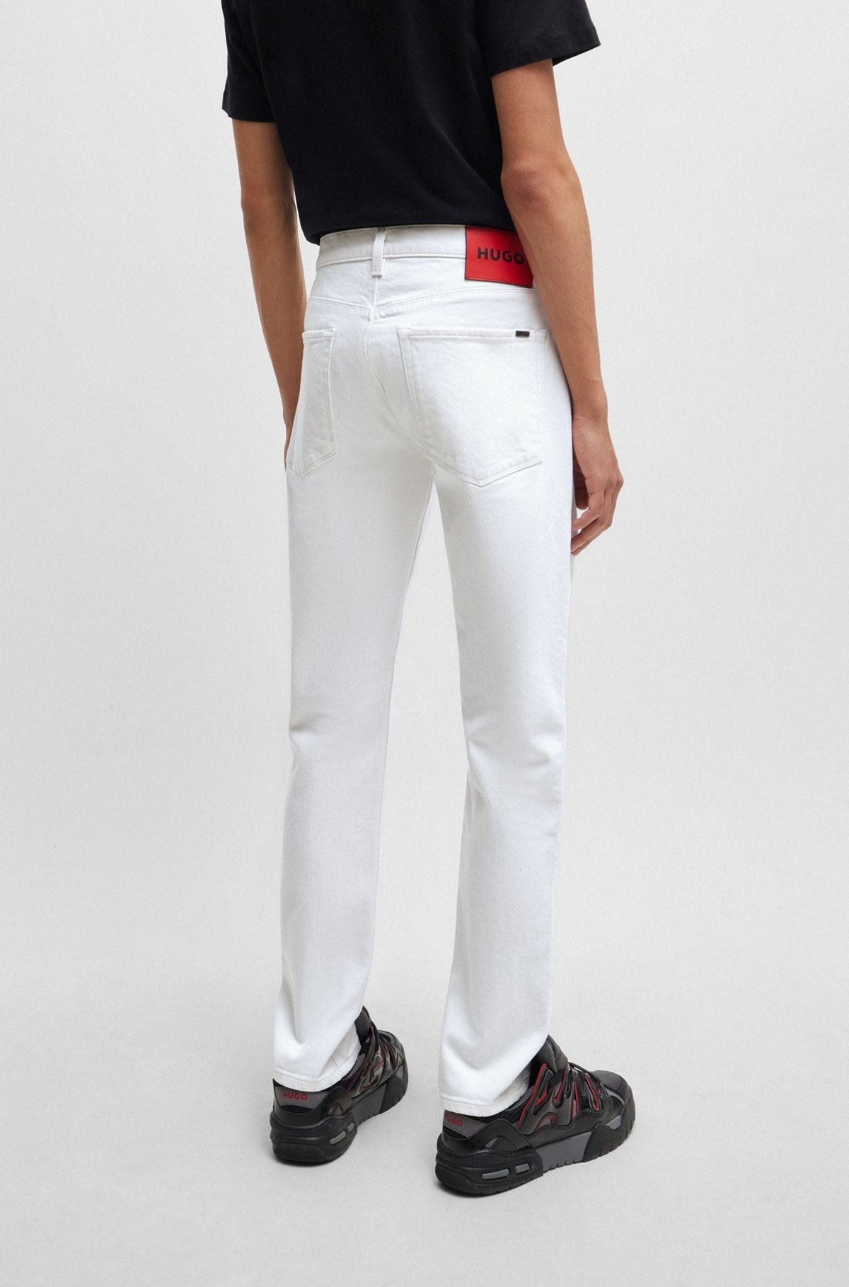 EXTRA-SLIM-FIT JEANS IN WHITE COMFORT-STRETCH DENIM - 4