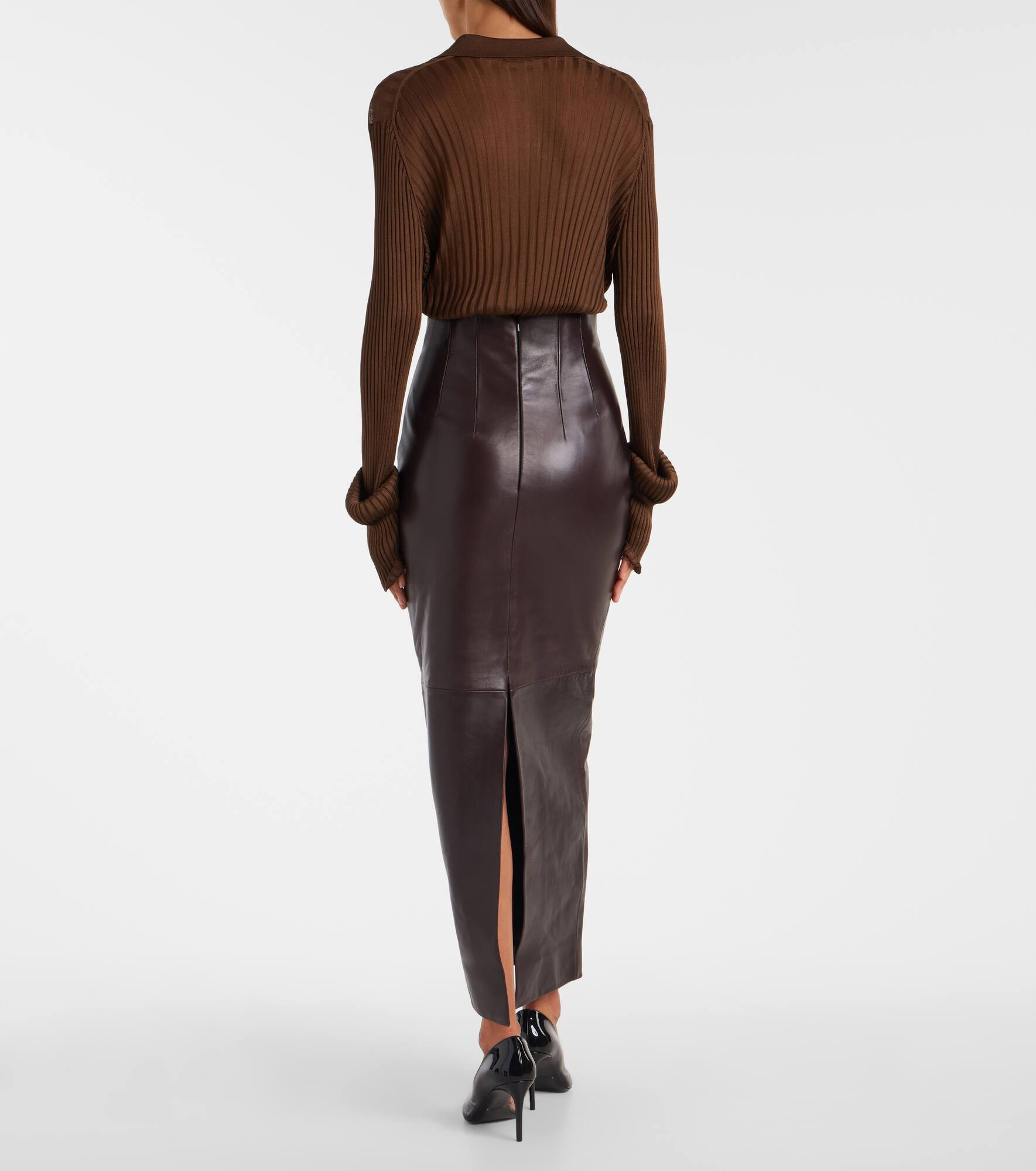 Loxley leather maxi skirt - 3