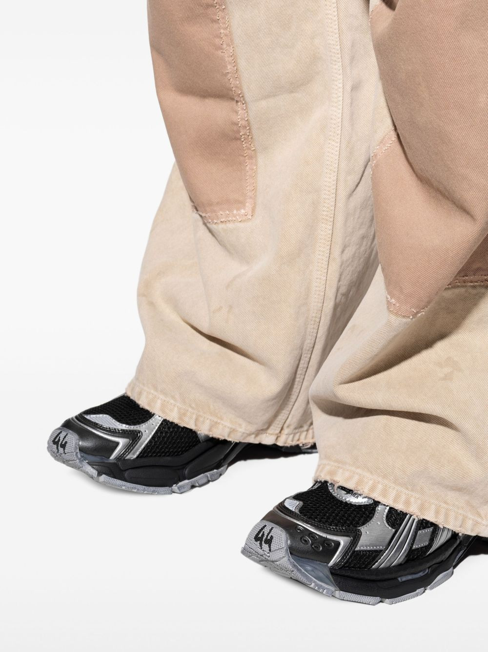 lace-up metallic trainers - 5