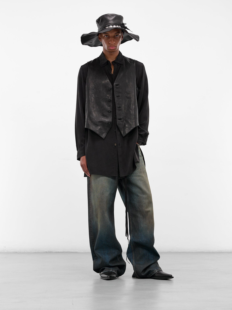 Ann Demeulemeester Alrik Black Lamb Leather Vest outlook