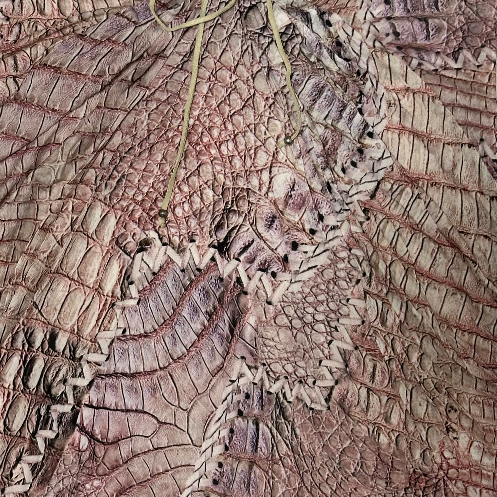 ROBERTO CAVALLI Spring Summer 2011 Crocodile Print Laced Up Dress - 3