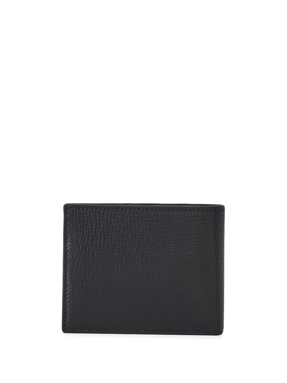 logo-plaque textured leather wallet - 2