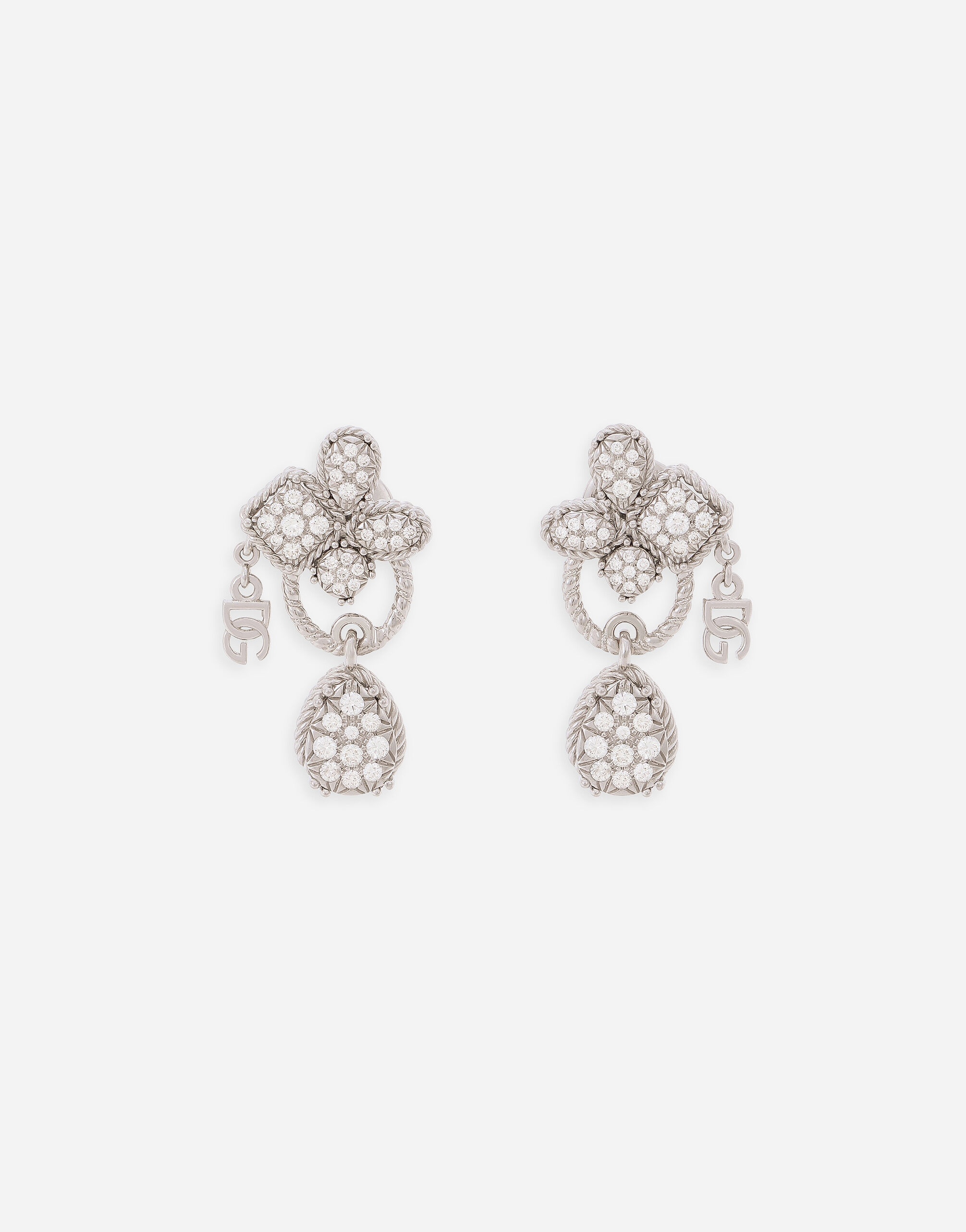 Easy Diamond earrings in white gold 18kt and diamonds pavé - 1